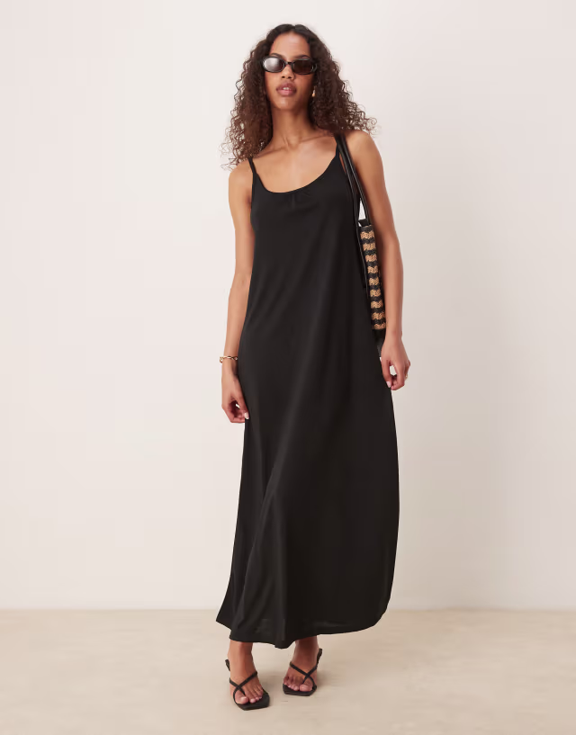 JDY cami maxi dress in black