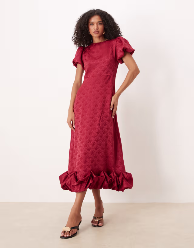 Sister Jane puff sleeve bubble hem maxi dress in orchid