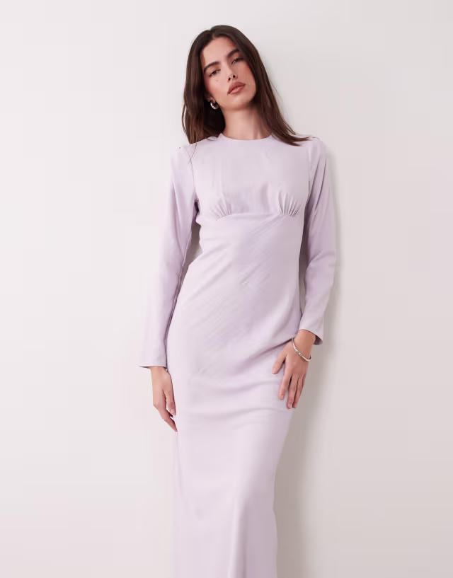 ASOS DESIGN bust detailing bias cut midaxi dress in lilac