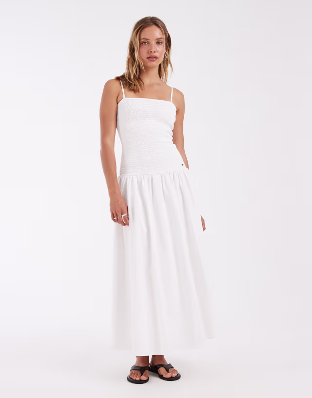 Tommy Jeans midaxi dress in white